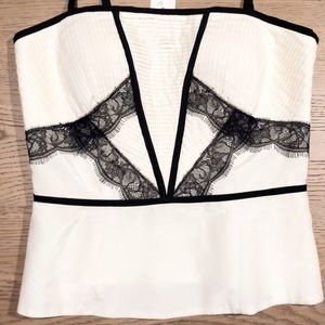 Bebe dressy white/black lace camisil